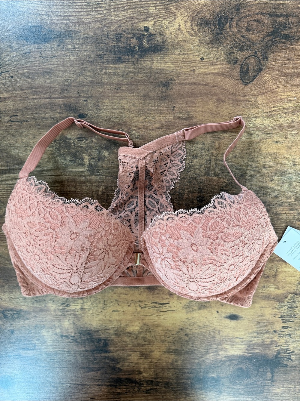 Auden Lace Push-Up Bra - Dusty Rose Pink